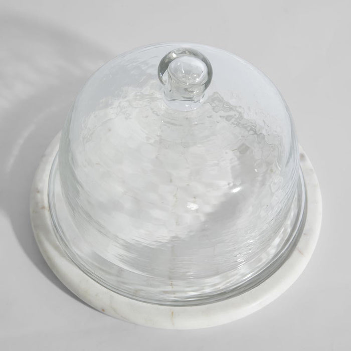 Franche Wide Cloche Marble White