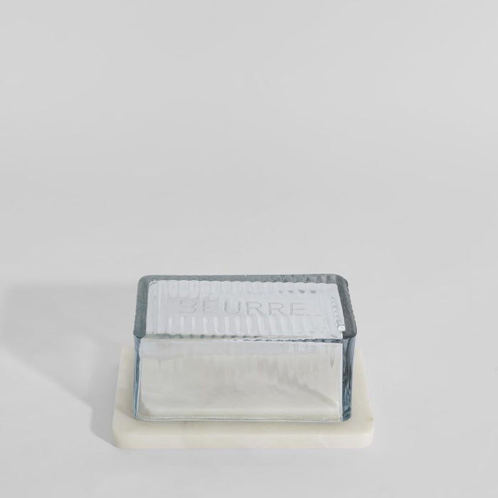 Franche Butter Dish Marble White