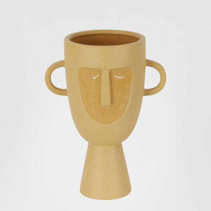 Coltrane Stoneware Face Vase Sand