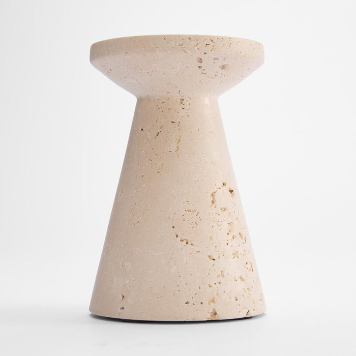 Hinde Travertine Candle Stand Lge