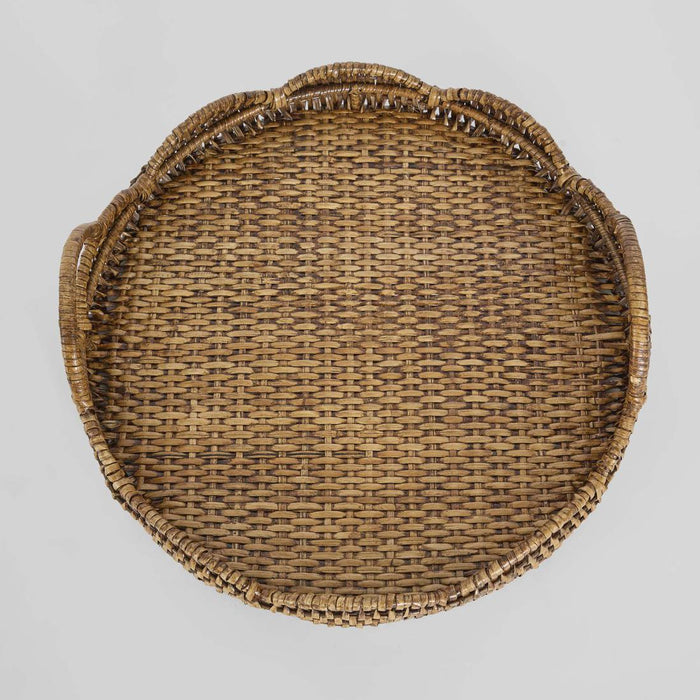 Mesa Rattan Scallop Tray Brown
