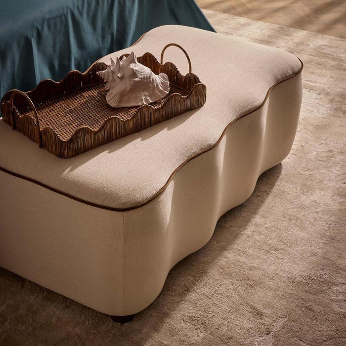 Emma Rattan Scallop Tray Natural