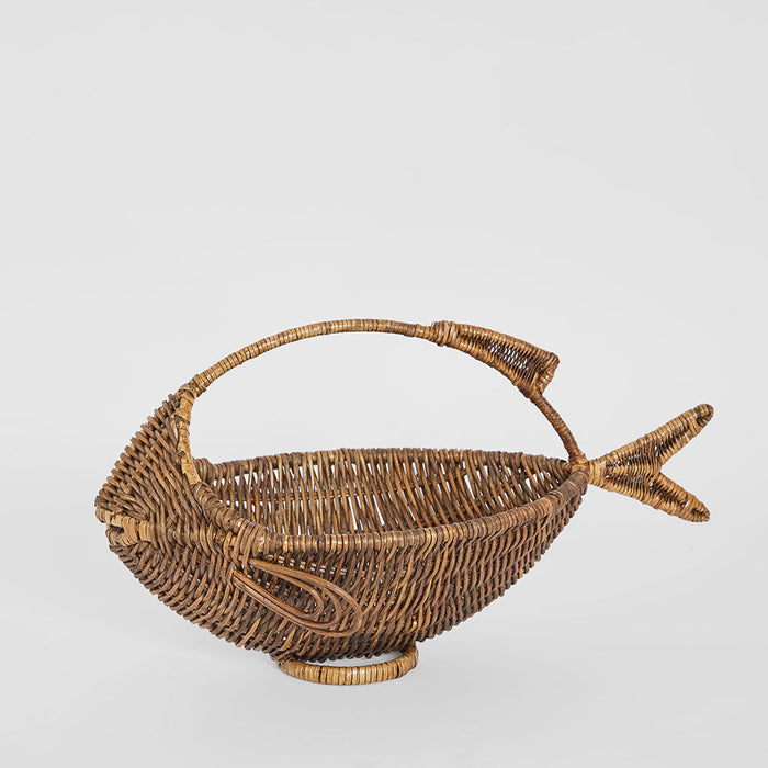 Fish Rattan Basket Brown