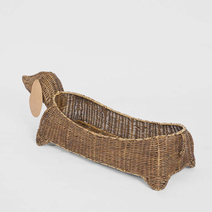 Coco Rattan Dog Basket Brown