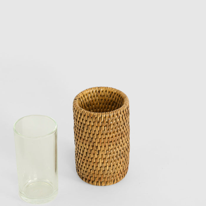 Valley Rattan Tooth Brush Holder Brown