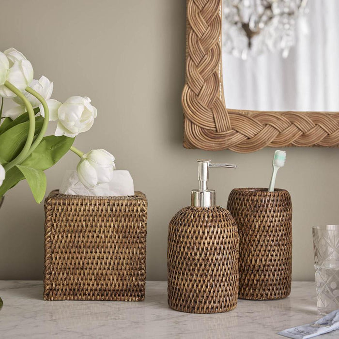 Valley Rattan Tooth Brush Holder Brown