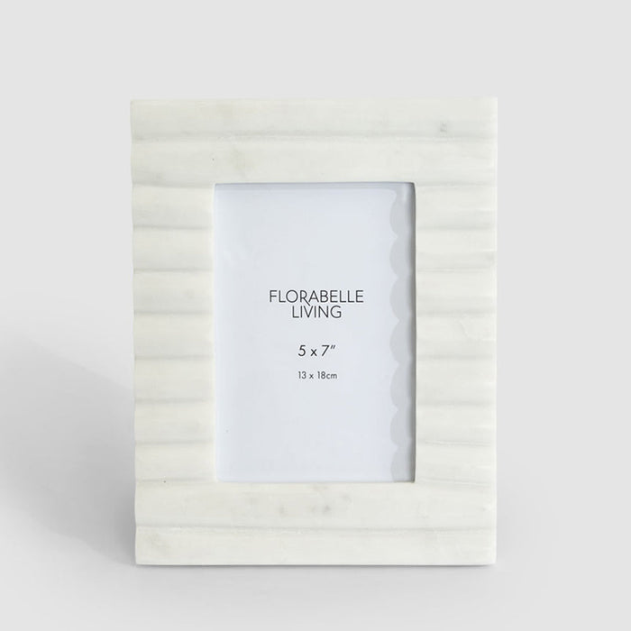 Cici Ribbed 5 x 7 Photo Frame Marble