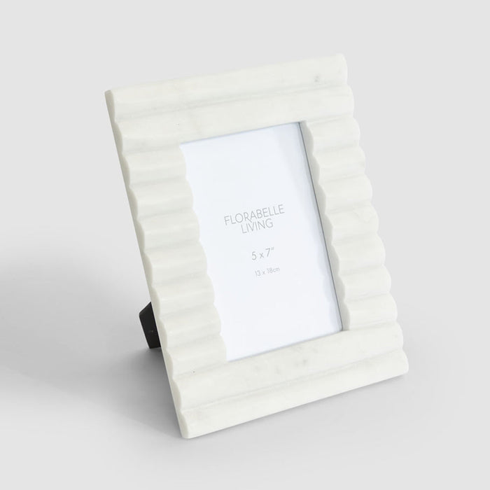 Cici Ribbed 5 x 7 Photo Frame Marble