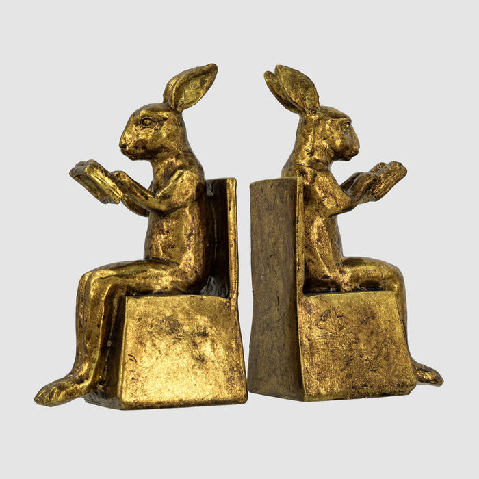 Hare Bookends Gold