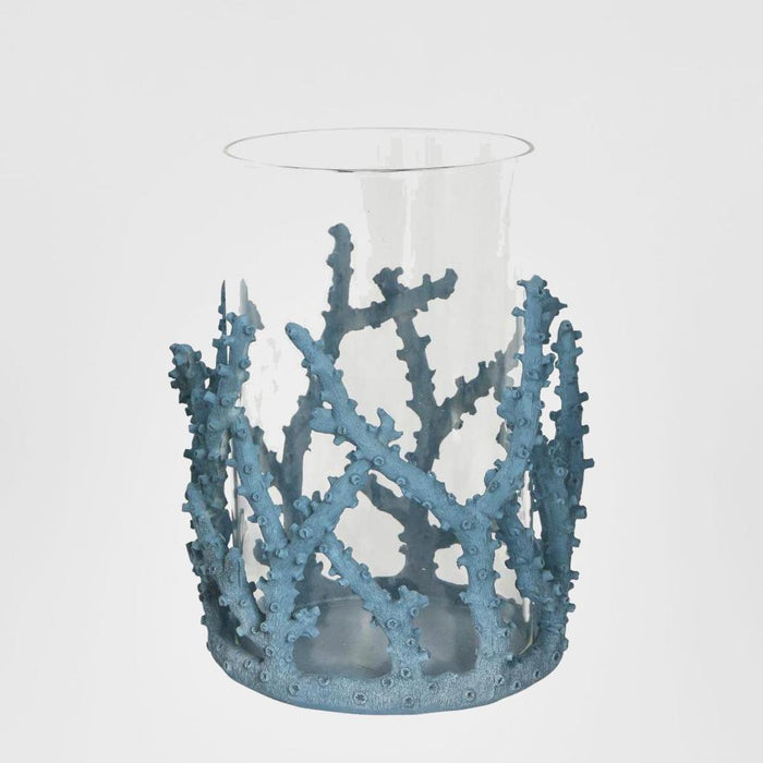 Coral Candle Holder Large Blue