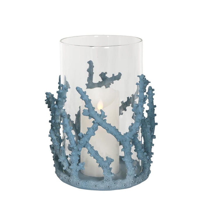 Coral Candle Holder Large Blue