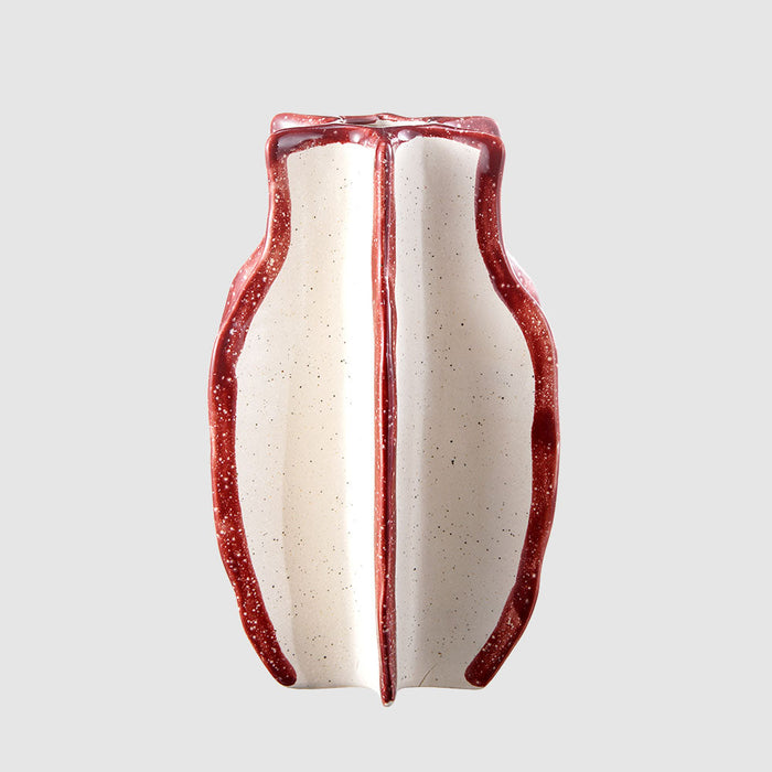 Prism Vase Red & White