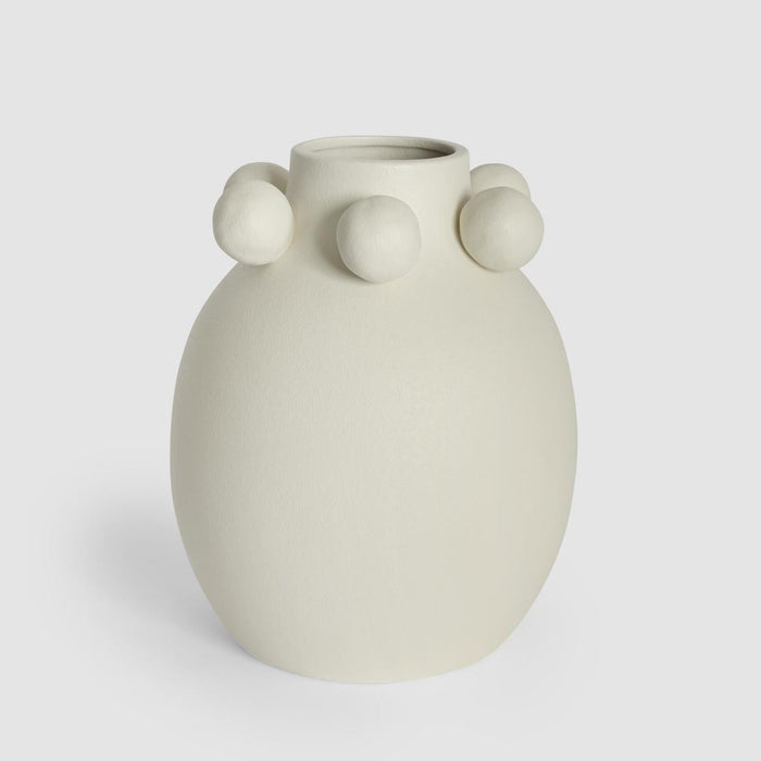 Tiki Round Vase Tall White 29cm