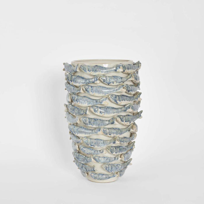 Reef Tall Vase Blue & White