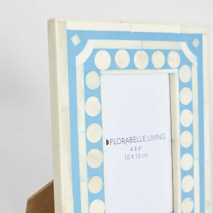 Zena Bone Inlay Photo Frame Light Blue 4x6