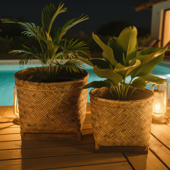 Lila Rattan Basket