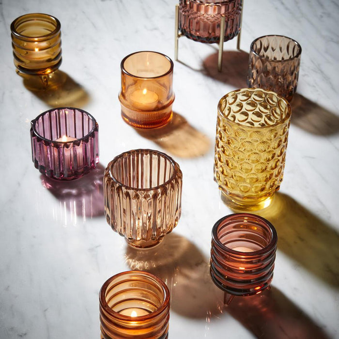 Ripple Tealight Holder Small Burnt Umber 6 pcs