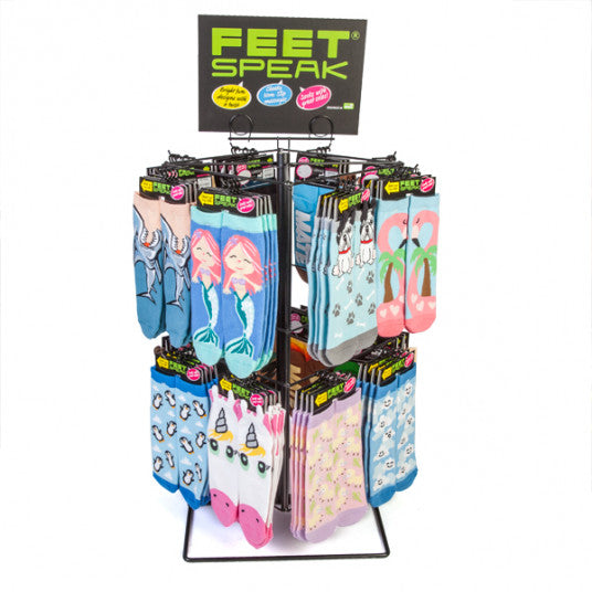 Feet Speak Socks Spinning Counter Display (128PC)