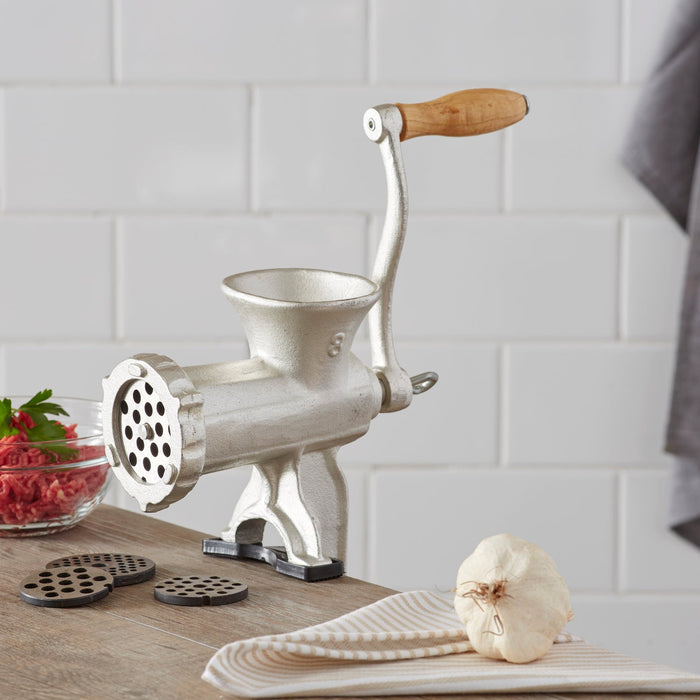 NSIMG-SHA256:da22eba3c1b1da002a3ac38670e535909384fa979267f7aebcd9fe46dbb29f3e · Isalbi Davis & Waddell Meat Mincer No. 8 with 3 Blades Silver