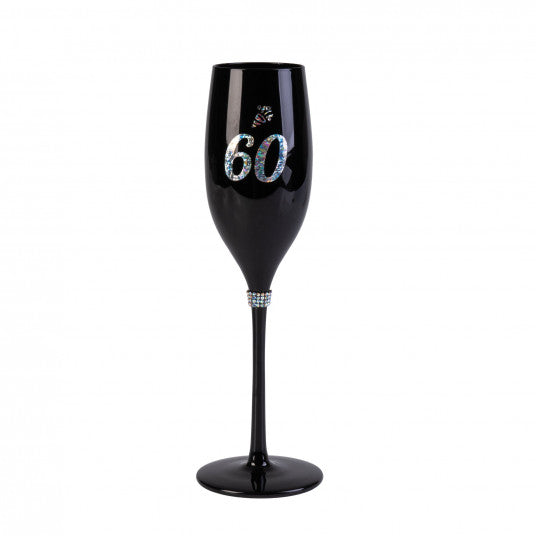Happy 60th Birthday Black Luxe Champagne Flute