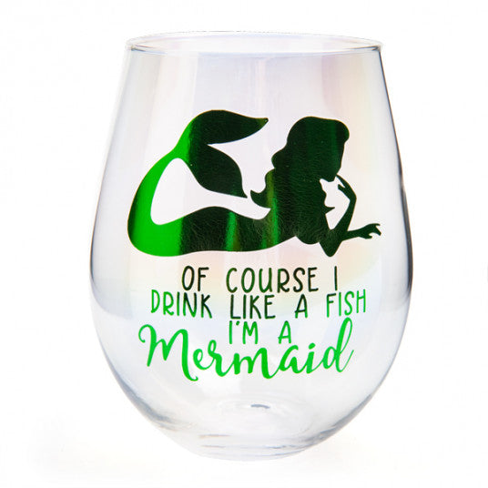 Drink like a Mermaid Tallulah Aurora Stemless Wine Glass
