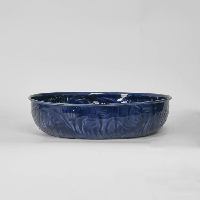 Embossed Enamel Bowl SML Blue