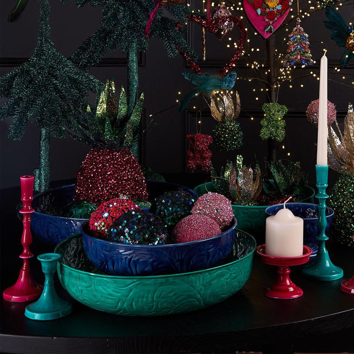 Soulor Enamel Candle Stand Aqua Green