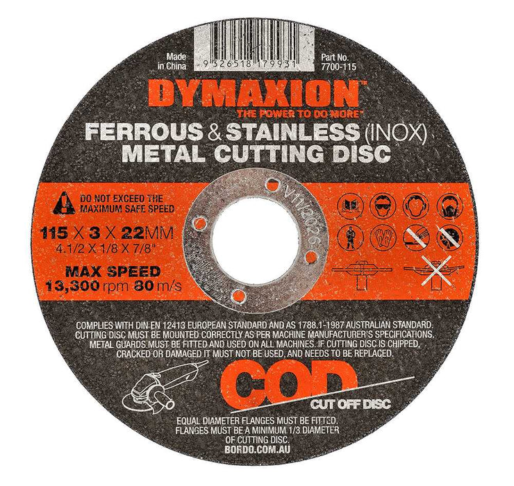 Dymaxion  Metal Cutting Disc -115mm-10 Pieces Pack