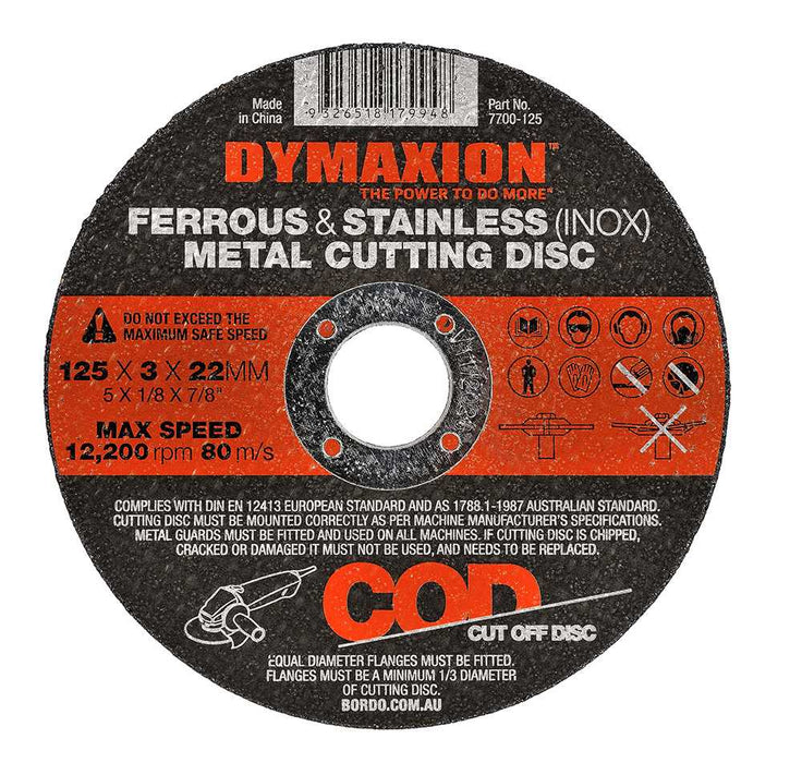 Dymaxion  Metal Cutting Disc -125mm-10 Pieces Pack