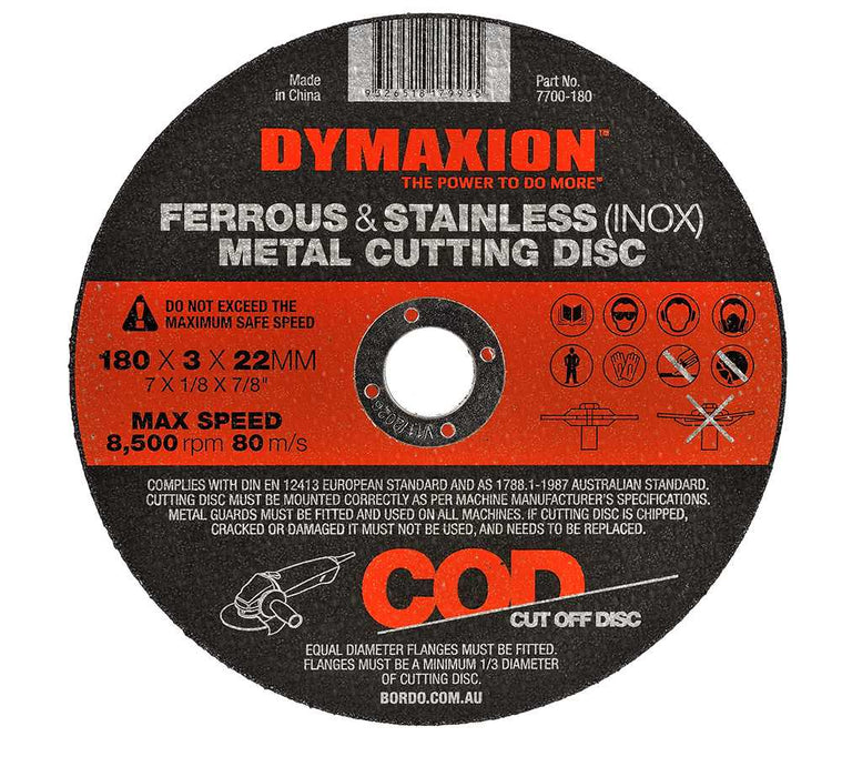 Dymaxion  Metal Cutting Disc -180mm-10 Pieces Pack