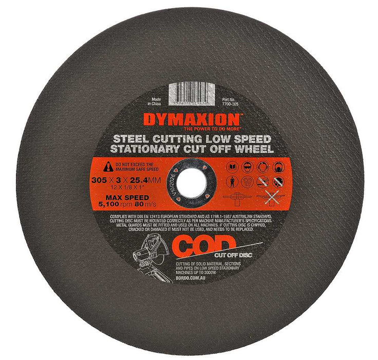 Dymaxion Low Speed Stationary Cut Off Wheel - 305mm - 5 Pieces Pack