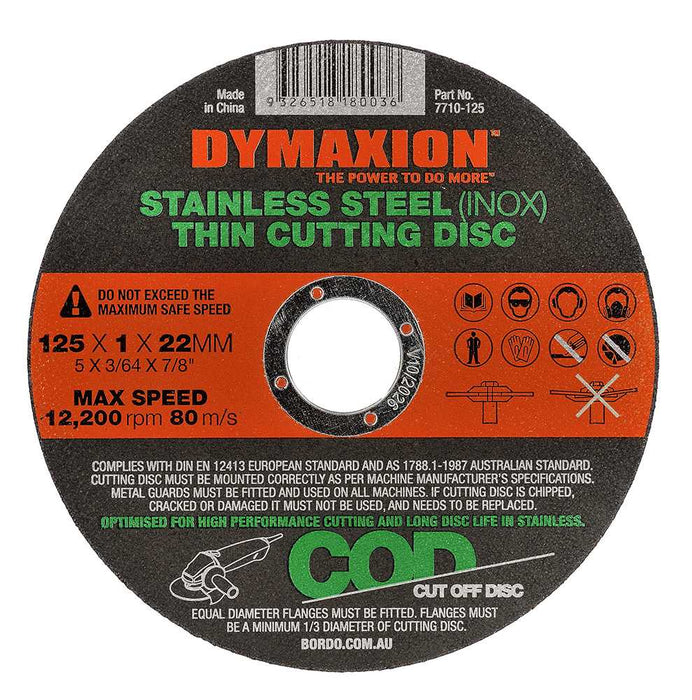 Dymaxion INOX Thin Cutting Disc - 125mm - 25 Piece Shrink Wrapped