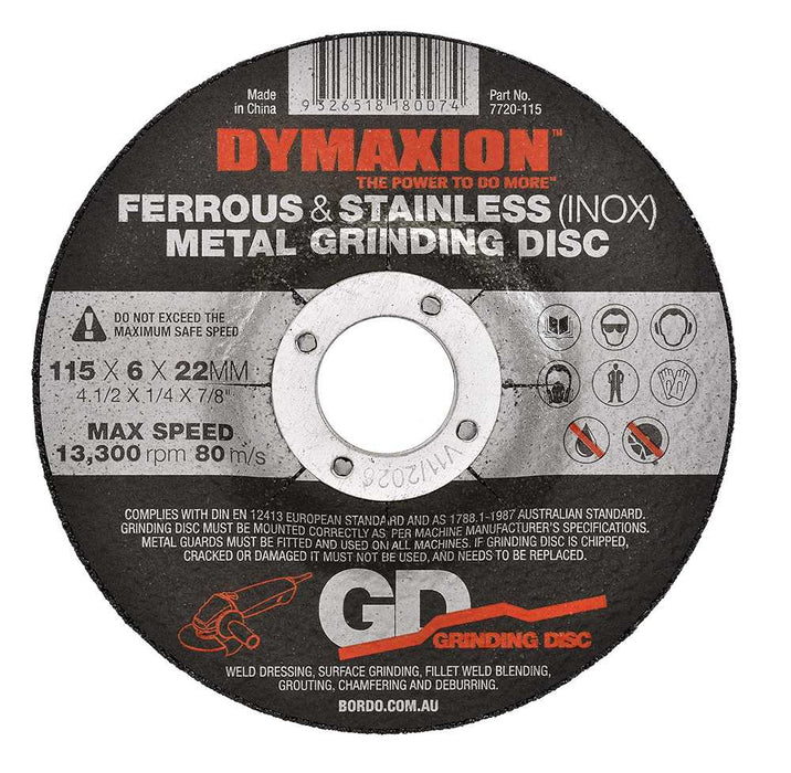 Dymaxion  Metal Grinding Disc -115mm-5 Pieces Pack