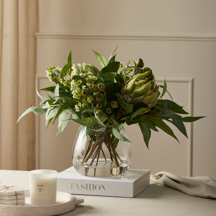 NSIMG-SHA256:a1128b53baac96bcdef6084582fb7ee4e417cfab3a4193426b252890857a6809 · Isalbi Rogue Grand Protea - Garden Vase Green