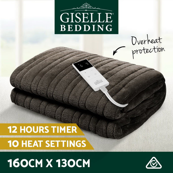 Giselle Bedding Electric Throw Blanket - Chocolate