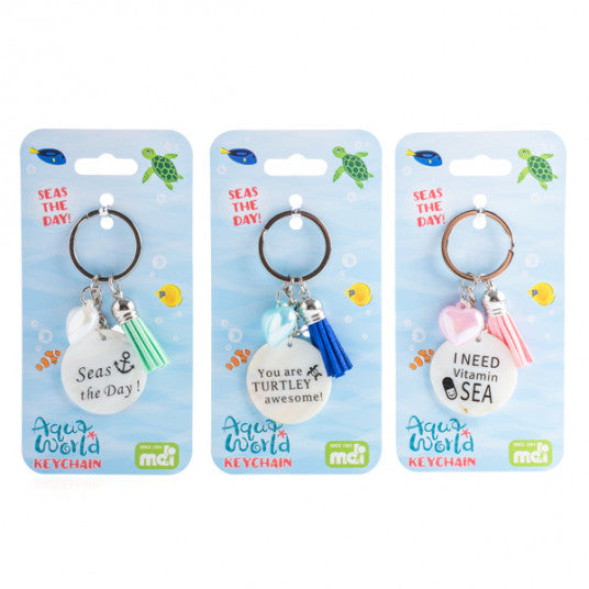 Aqua World Seashell Keychain