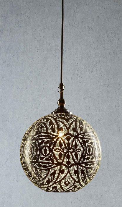 Moroccan Ball Ceiling Pendant Small Silver