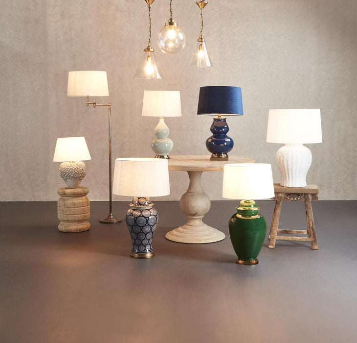 Matisse Ceramic Midnight Blue Table Lamp & Shade
