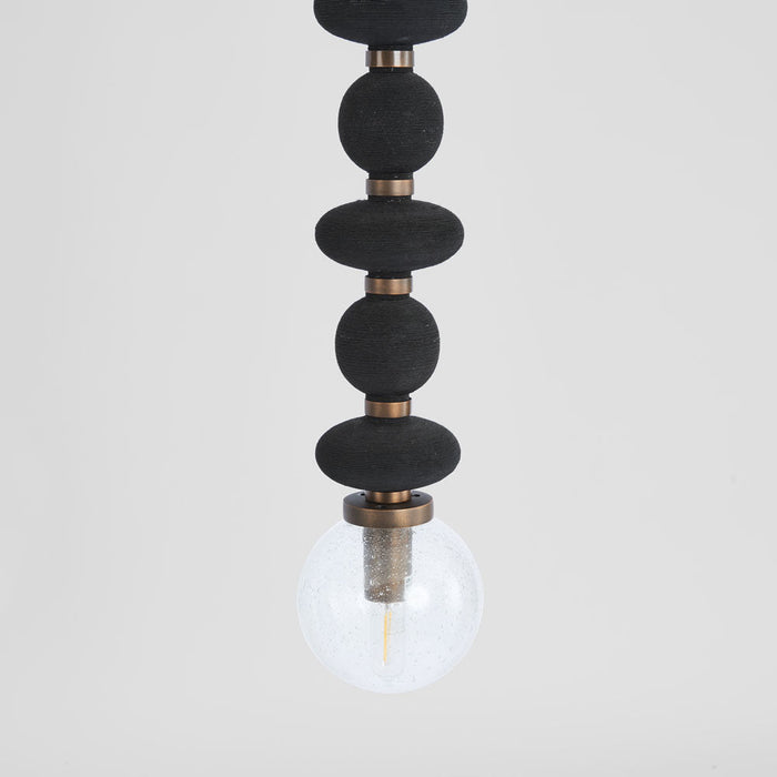 Ribbed black Thread Ceiling Pendant