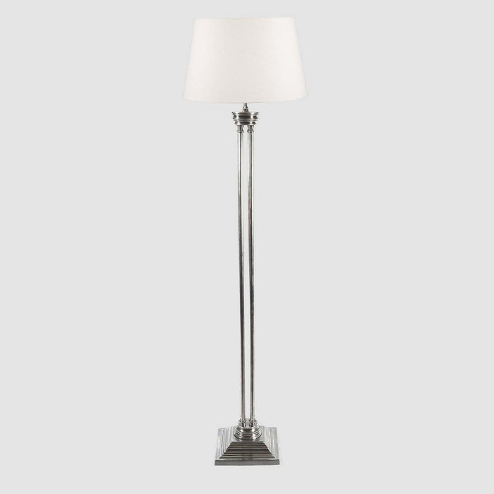 Hudson Floor Lamp Base Antique Silver- Base Only