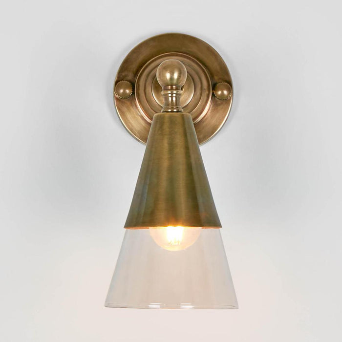 Otto Wall Light With Glass Shade Antique Brass