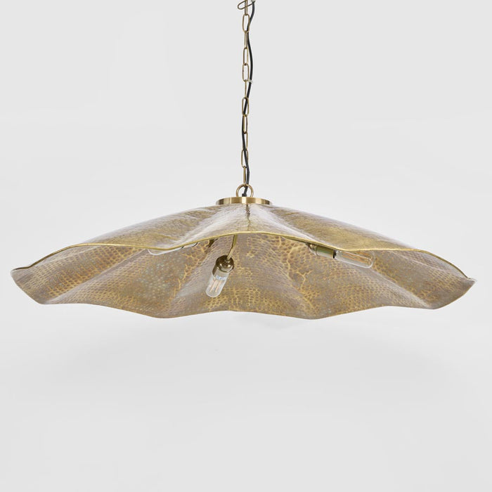 Melville Ceiling Pendant Hammered Large Antique Brass