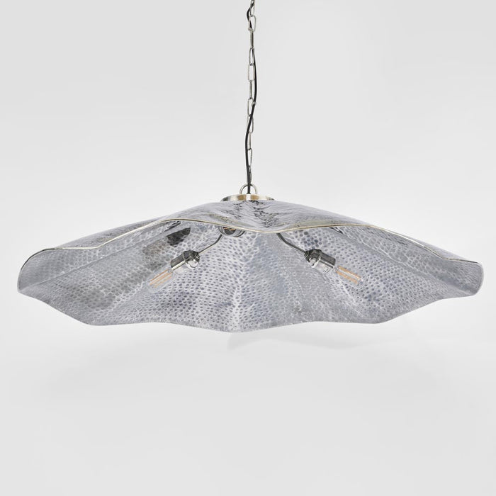 Melville Ceiling Pendant Hammered Large Antique Silver