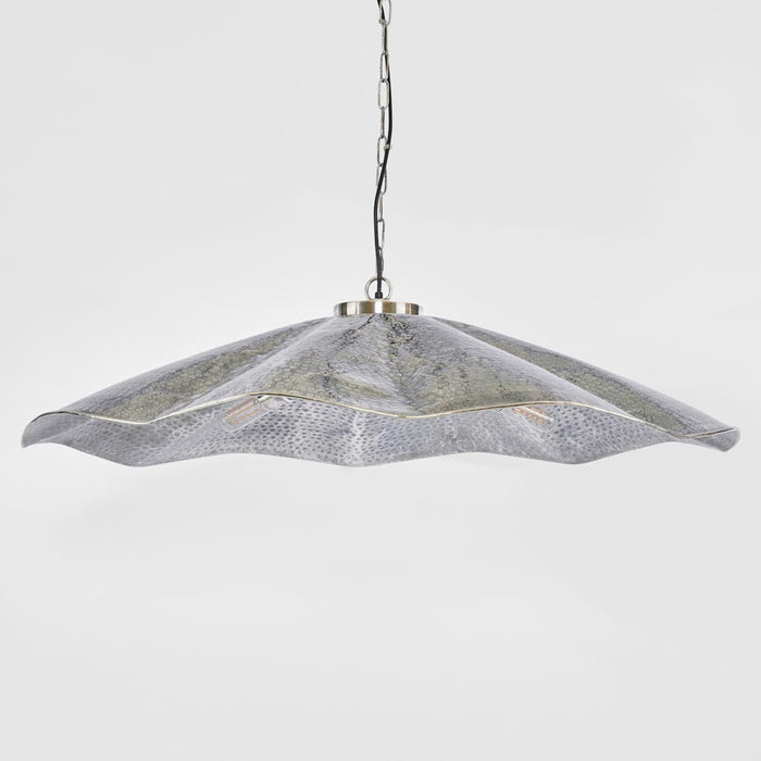 Melville Ceiling Pendant Hammered Large Antique Silver