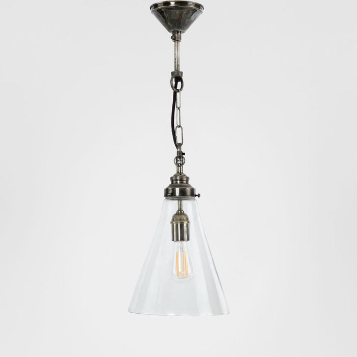 Gadsden Ceiling Pendant Small Silver with Clear Glass