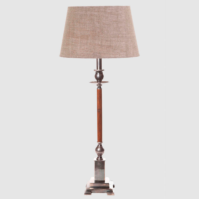 Canterbury Table Lamp Base Antique Silver Brown- Base Only