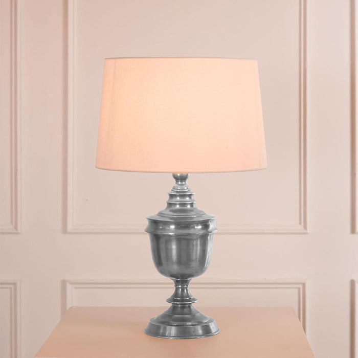 Sheffield Table Lamp Base Antique Silver- Base Only
