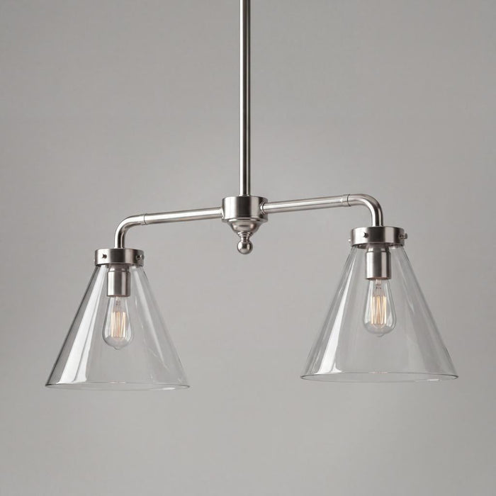 Gadsden Two Arm Ceiling Pendant Antique Silver
