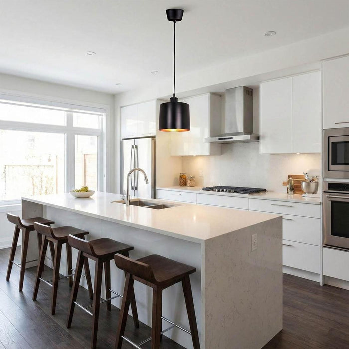 Portofino Ceiling Pendant Small Matte Black and Copper