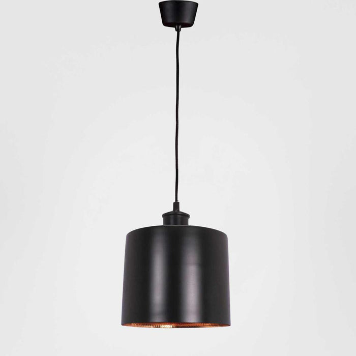 Portofino Ceiling Pendant Large Matte Black and Copper